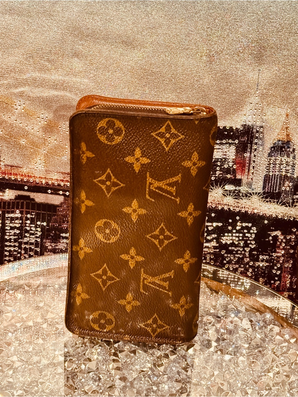 Louis Vuitton Monogram Zip Around Wallet in Brown and Gold - Picture 11 of 12